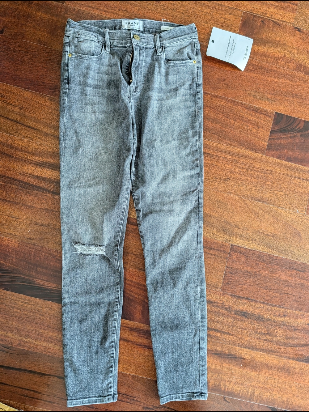 Frame Denim Le High Skinny Jeans — Charcoal Gray